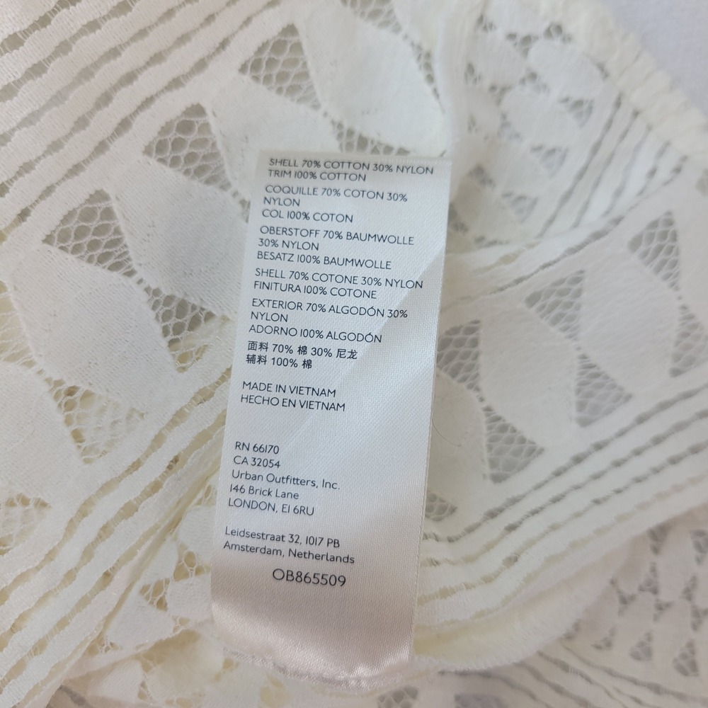Anthropologie Lace Blouse Womens Size 2 Ivory Victorian Ruffle Mock Neck - Picture 4 of 8